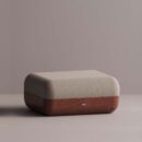 ELEKTRA OTTOMAN - Maroon Plain Beige