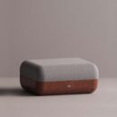 ELEKTRA OTTOMAN - Maroon Plain Gray