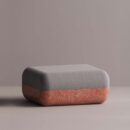 ELEKTRA OTTOMAN - Red Plain Gray