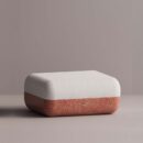 ELEKTRA OTTOMAN - Red Plain White