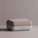 ELEKTRA OTTOMAN - White Plain Beige