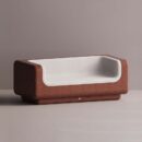 MITHRA SOFA - Maroon Plain White