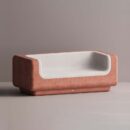 MITHRA SOFA - Red Plain White