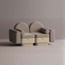 REO LOVESEAT - Cream Plain Beige