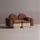 REO LOVESEAT - Cream Plain Terracotta