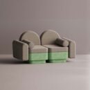 REO LOVESEAT - Green Plain Beige