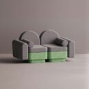 REO LOVESEAT - Green Plain Gray