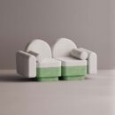 REO LOVESEAT - Green Plain White