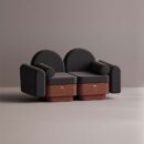 REO LOVESEAT - Maroon Plain Anthracite