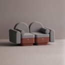 REO LOVESEAT - Maroon Plain Gray