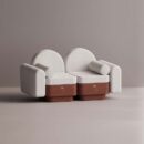 REO LOVESEAT - Maroon Plain White