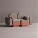 REO LOVESEAT - Red Plain Beige