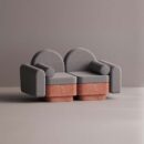 REO LOVESEAT - Red Plain Gray