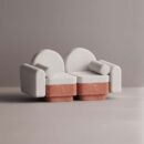 REO LOVESEAT - Red Plain White