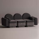 REO 3-PERSON SOFA - Anthracite Plain Anthracite