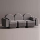 REO 3-PERSON SOFA - Anthracite Plain Gray