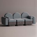 REO 3-PERSON SOFA - Anthracite Plain Slate