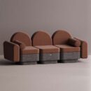 REO 3-PERSON SOFA - Anthracite Plain Terracotta