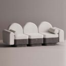 REO 3-PERSON SOFA - Anthracite Plain White