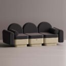 REO 3-PERSON SOFA - Cream Plain Anthracite