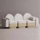 REO 3-PERSON SOFA - Cream Plain White