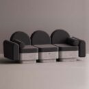 REO 3-PERSON SOFA - Gray Plain Anthracite