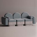 REO 3-PERSON SOFA - Gray Plain Slate