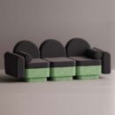 REO 3-PERSON SOFA - Green Plain Anthracite