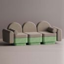 REO 3-PERSON SOFA - Green Plain Beige