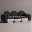 REO 3-PERSON SOFA - White Plain Anthracite