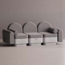 REO 3-PERSON SOFA - White Plain Gray
