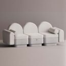 REO 3-PERSON SOFA - White Plain White