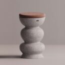 RHAPSO STOOL - Gray Plain Terracotta