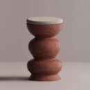 RHAPSO STOOL - Maroon Plain Beige