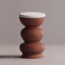 RHAPSO STOOL - Maroon Plain White