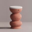 RHAPSO STOOL - Red Plain White