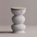 RHAPSO STOOL - White Plain Beige