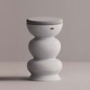 RHAPSO STOOL - White Plain Gray