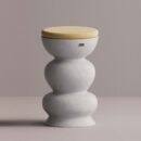 RHAPSO STOOL - White Plain Mustard