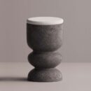 ULGEN STOOL - Anthracite Plain White