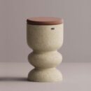 ULGEN STOOL - Cream Plain Terracotta