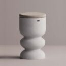 ULGEN STOOL - White Plain Beige