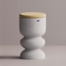 ULGEN STOOL - White Plain Mustard