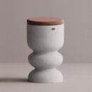 ULGEN STOOL - White Plain Terracotta