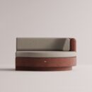 ANGELIA LARGE RIGHT EDGE - Maroon Plain Beige