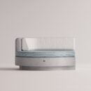 ANGELIA LARGE LEFT EDGE - White Plain Dark Blue