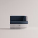 ANGELIA SMALL RIGHT EDGE - White Plain Dark Blue