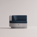 ANGELIA SMALL LEFT EDGE - White Plain Dark Blue